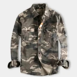 Shirts Heren*AUBERT - Heren camouflage zomer overhemden