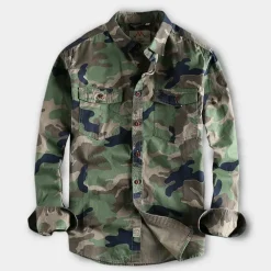 Shirts Heren*AUBERT - Heren camouflage zomer overhemden