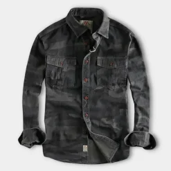 Shirts Heren*AUBERT - Heren camouflage zomer overhemden