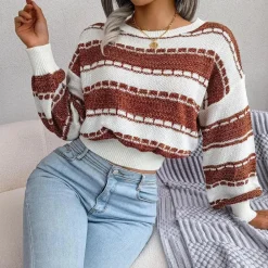 Truien & Vesten Dames*AUDREY - Comfortabele Lente/Zomer Trui voor Dames Bruin