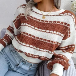 Truien & Vesten Dames*AUDREY - Comfortabele Lente/Zomer Trui voor Dames Bruin