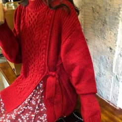 Truien & Vesten Dames*AULANI - Elegante Gebreide Zomertop voor Dames Rood