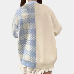 Truien & Vesten Dames*Aureliana - Stijlvol Kleurblok Damesvest voor de Zomer Lichtblauw