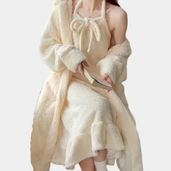 Sets Dames*Aurica - Comfort Damespyjama Set voor de Zomer Crème