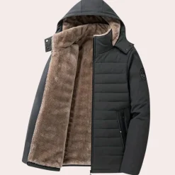 Jassen Heren*AUSTIN - Stijlvolle Gewatteerde Pufferjas voor Heren Zwart