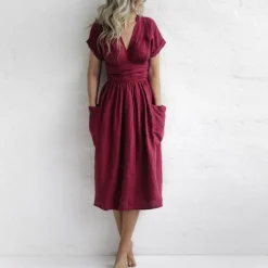 Jurken & Jumpsuits Dames*AVAH - Casual v-hals zomerjurk