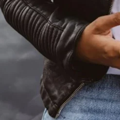 Leren Jassen Dames|Jassen Dames*AVALON - Leren zomerjas voor dames Zwart