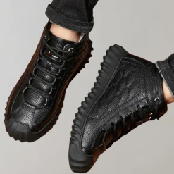 Schoenen Heren*Ayden - Luchtige leren zomerschoenen Zwart