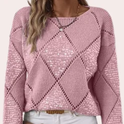 Truien & Vesten Dames*AZLYN - Geraffineerde Zomerse Trui Met Pailletten voor Dames