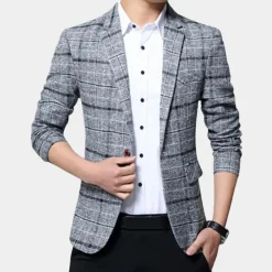 Jassen Heren*Balder - Casual geruite herenblazer voor de zomer