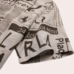 Shirts Heren*Bartosz - Modern herenoverhemd met krantenprint voor de zomer Khaki