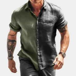 Shirts Heren*Beau - Casual herenshirt met halve mouwen voor de zomer