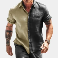 Shirts Heren*Beau - Casual herenshirt met halve mouwen voor de zomer