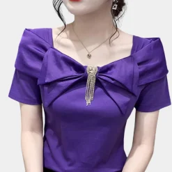 Blazers & Blouses Dames*Belinda - Charmante Zomer Strik Blouse voor Dames