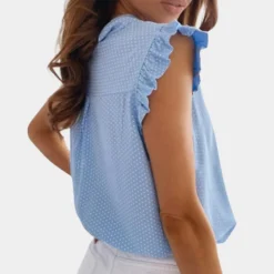 Blazers & Blouses Dames*Bella - Stijlvolle zomerblouse met strikkraag voor zonnige dagen