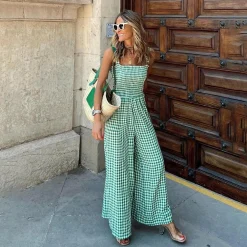 Jurken & Jumpsuits Dames*BETHANY - Luchtige geruite jumpsuit voor dames, perfect voor de zomer