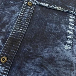 Shirts Heren*BILLY - Klassiek Denim Zomer Overhemd voor Heren Donkerblauw