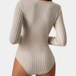 Truien & Vesten Dames*Bodytrui voor dames met vierkante halslijn Abrikoos