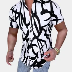 Shirts Heren*Borislav - Elegant herenoverhemd met korte mouwen voor de zomer