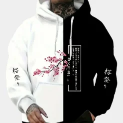 Jassen Heren*BRADLEY - Stijlvolle Lente/Zomer Bedrukte Hoodie voor Heren Roze