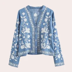 Truien & Vesten Dames*Breanne - Zomers Bloemig Geborduurde Damesvest