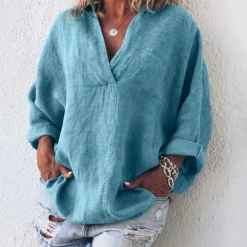 Topjes & Shirts Dames*Brenda - Luxe oversized damesblouse voor de zomer