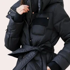 Jassen Dames*BRENDA - Trendy Gewatteerde Jas voor Dames Zwart