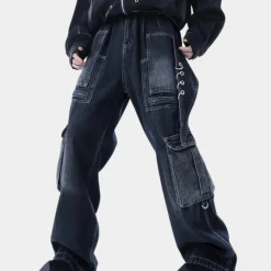 Broeken Heren*BRENEON - Stijlvolle Zomerjeansbroeken voor Heren Donkerblauw