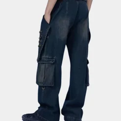 Broeken Heren*BRENEON - Stijlvolle Zomerjeansbroeken voor Heren Donkerblauw