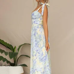 Jurken & Jumpsuits Dames*BRIA - Modieuze zomerse gebloemde midi-jurk