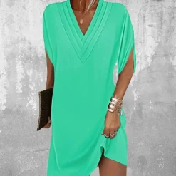 Jurken & Jumpsuits Dames*Brina - Elegante V-Hals Zomerjurk voor Dames