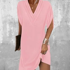 Jurken & Jumpsuits Dames*Brina - Elegante V-Hals Zomerjurk voor Dames