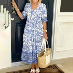 Jurken & Jumpsuits Dames*BRONYA - Elegante V-hals zomerjurk