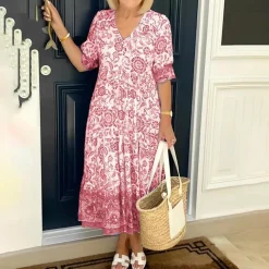 Jurken & Jumpsuits Dames*BRONYA - Elegante V-hals zomerjurk