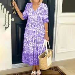 Jurken & Jumpsuits Dames*BRONYA - Elegante V-hals zomerjurk