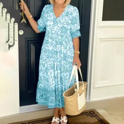 Jurken & Jumpsuits Dames*BRONYA - Elegante V-hals zomerjurk