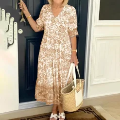 Jurken & Jumpsuits Dames*BRONYA - Elegante V-hals zomerjurk