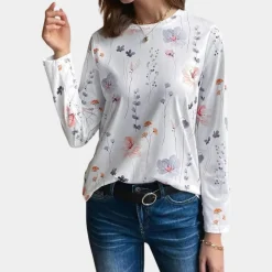 Blazers & Blouses Dames*Brynhild - Zomerse gebloemde damesblouse Wit