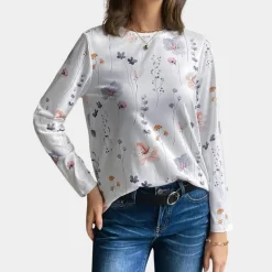 Blazers & Blouses Dames*Brynhild - Zomerse gebloemde damesblouse Wit