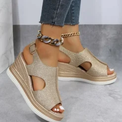 Damesschoenen*BRYNLEIGH - Trendy zomerse sleehak sandalen