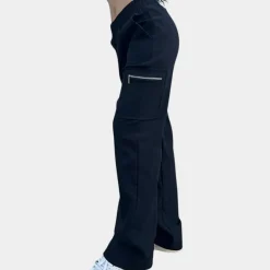 Broeken & Rokken Dames*Cadenza - Elegante cargo broek voor dames, perfect voor de zomer Zwart