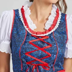 Jurken & Jumpsuits Dames*Calla - Retro Zomer/Oktoberfest Jurk voor Vrouwen Blauw