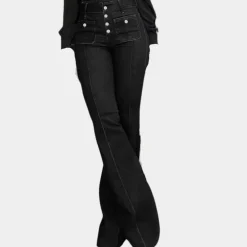 Broeken & Rokken Dames*Campana - Uitlopende damesbroek met hoge taille voor de zomer