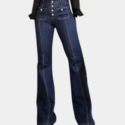 Broeken & Rokken Dames*Campana - Uitlopende damesbroek met hoge taille voor de zomer