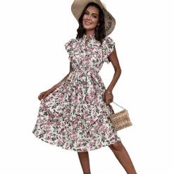 Jurken & Jumpsuits Dames*CAPUCINE - Stijlvolle zomer bloemenjurk Wit