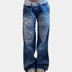 Broeken & Rokken Dames*Cargo jeans voor dames - Perfect voor de zomer Blauw
