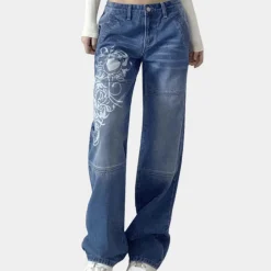 Broeken & Rokken Dames*Cargo jeans voor dames - Perfect voor de zomer Blauw