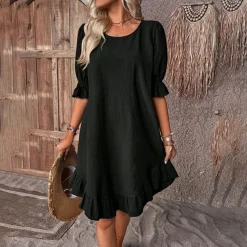 Jurken & Jumpsuits Dames*CARISSA - Luchtige zomerjurk met pofmouwen