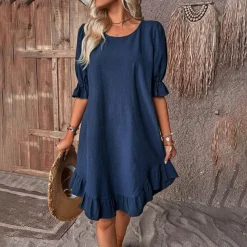 Jurken & Jumpsuits Dames*CARISSA - Luchtige zomerjurk met pofmouwen