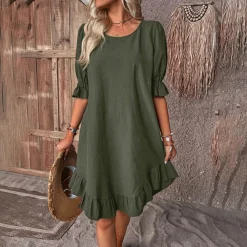 Jurken & Jumpsuits Dames*CARISSA - Luchtige zomerjurk met pofmouwen